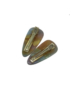 2 Pcs Marble Pattern Acetate Hair Clips For Women Non-slip Duckbill Metal Barrettes Cute Hair Accessories