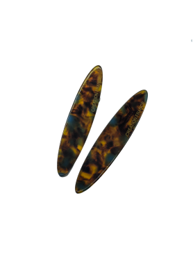 2 Pcs Oval Acetate Hair Clips For Women Tortoiseshell Duckbill Metal Barrettes Elegant Hair Accessories