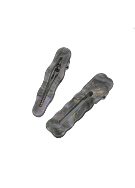 2 Pcs Marble Pattern Acetate Hair Clips For Women Non-slip Duckbill Metal Barrettes Elegant Hair Accessories