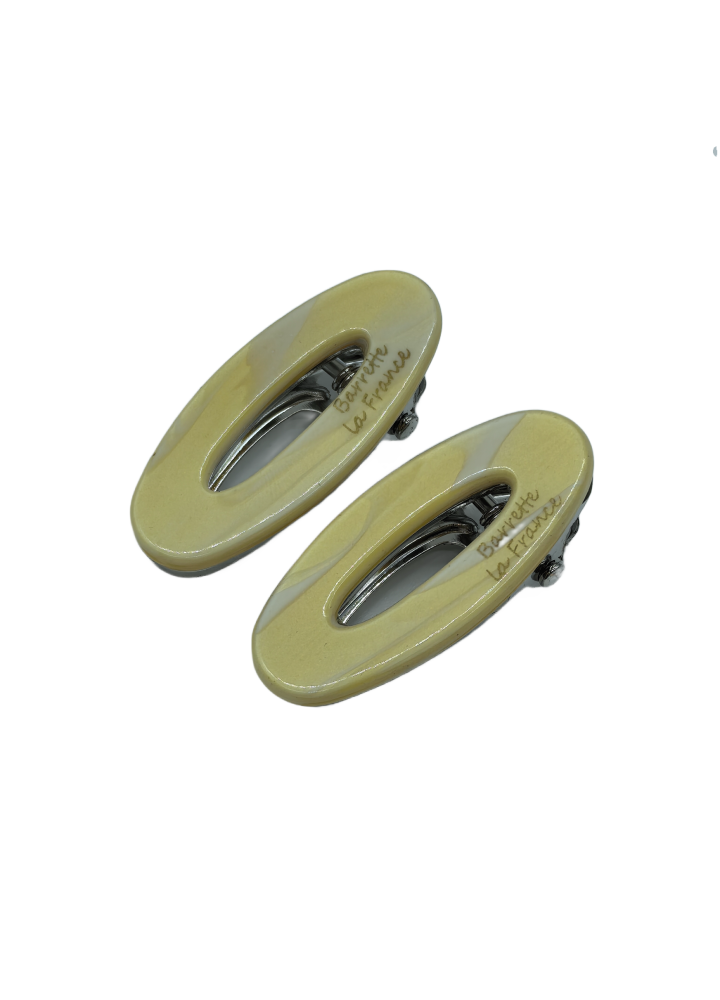 2 Pcs Oval Acetate Hair Clips For Women Non-slip Duckbill Metal Barrettes Cute Hair Accessories