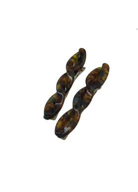 2 Pcs Twist-shaped Acetate Hair Clips For Women Tortoiseshell Duckbill Metal Barrettes Elegant Hair Accessories