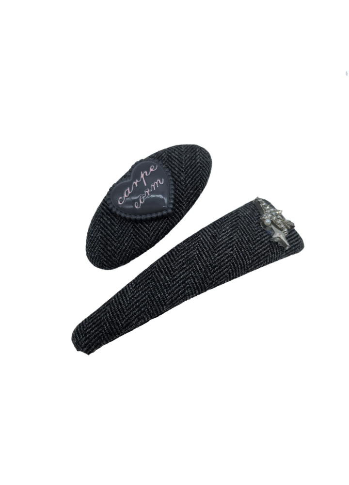 2 Pcs Fabric Hair Clips Small Side Hair Clip For Women Houndstooth  Hair Clip Barrette Elegant Snap Hair Clips