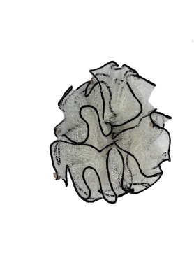 White Lace Scrunchies For Women Large Elastic Hair Ties Ropes Black-rimmed Hair Ties Ponytail Holder