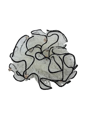 White Lace Scrunchies For Women Large Elastic Hair Ties Ropes Black-rimmed Hair Ties Ponytail Holder