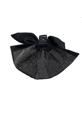 Black Satin Silk Hair Claw Clips For Women Nonslip Ponytail Holder Hair Claw Clips Catch Clamps Hair Accessories