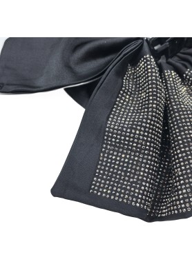 Black Satin Silk Hair Claw Clips For Women Nonslip Ponytail Holder Hair Claw Clips Catch Clamps Hair Accessories