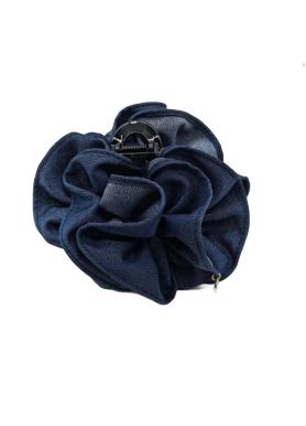 Blue Denim Hair Claw Clips Blue Plastic Ponytail Buns Holder Clips With Flower On Both Side