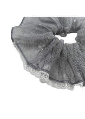 Organza Lace Trim Scrunchies For Women Large Elastic Hair Ties Ropes Pearl Hair Ties Ponytail Holder