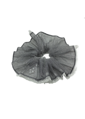 Organza Lace Trim Scrunchies For Women Large Elastic Hair Ties Ropes Pearl Hair Ties Ponytail Holder