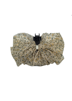 Yellow Chiffon Bow Hair Claw Clips For Women Nonslip Ponytail Holder Hair Claw Clips Catch Clamps Hair Accessories