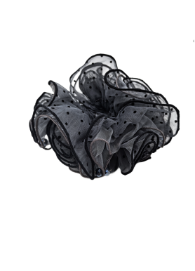 Lace Scrunchies For Women Large Elastic Hair Ties Ropes Black Polka Dot Hair Ties Ponytail Holder