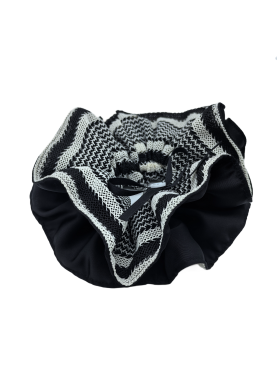 Bowknot Scrunchies For Women Large Elastic Hair Ties Ropes Black And White Stripe Hair Ties Ponytail Holder