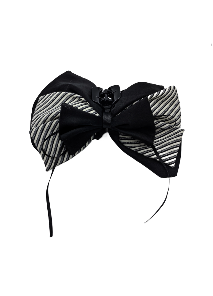 Striped Bow Hair Claw Clips For Women Nonslip Ponytail Holder Hair Claw Clips Catch Clamps Hair Accessories