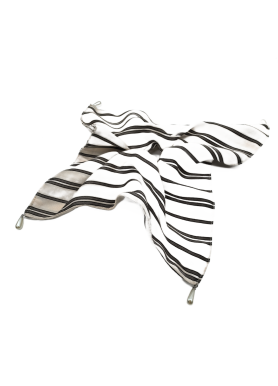 Satin Silk Scrunchies For Women Large Elastic Hair Ties Ropes Black And Beige Stripe Hair Ties Ponytail Holder