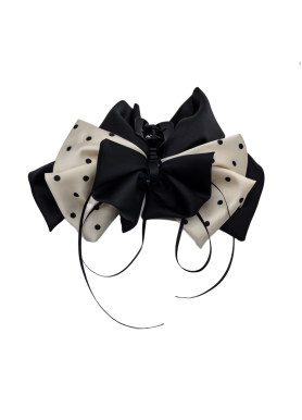 Polka Dot Bow Hair Claw Clips For Women Nonslip Ponytail Holder Hair Claw Clips Catch Clamps Hair Accessories